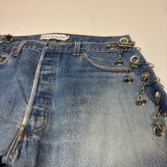 EB Denim Chain Vintage 90s Levi's Jeans Straight Women's Large - Picture 11 of 14